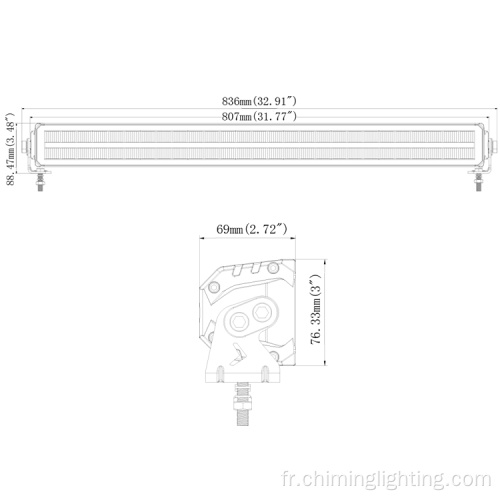 Barre lumineuse de 32 pouces de haute qualité 150 W Bar de lampe à LED étanche